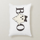 かわいいハロウィーンのアクセント枕 – ブー幽霊と弓 アクセントクッション (正面(垂直))