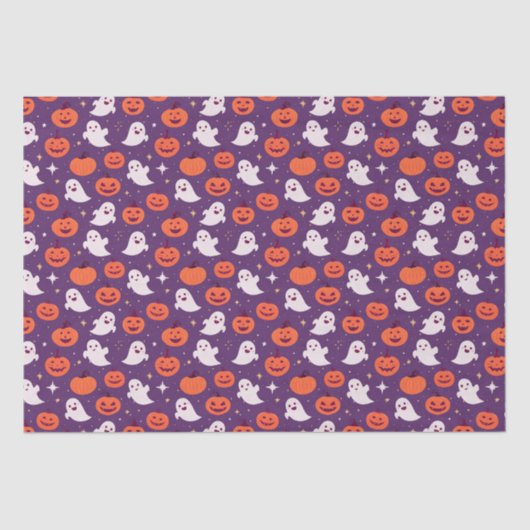かわいいハロウィーンのカボチャと幽霊 薄葉紙 (正面)