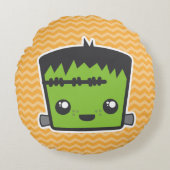 かわいいハロウィーンのカボチャのちょうちんパンプキンラウンドピロー ラウンドクッション (正面)
