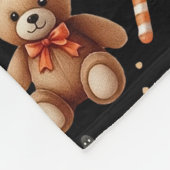 かわいいハロウィーンのカボチャ、幽霊、テディベア フリースブランケット (角)