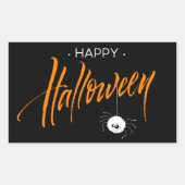 かわいいハロウィーンのクモ 長方形シール (正面)