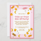 かわいいハロウィーンのコスチュームパーティートリックまたはトリート 招待状 (正面)