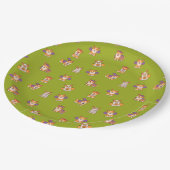 かわいいハロウィーンのコスチューム漫画コーギー ペーパープレート (アングル)