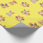 かわいいハロウィーンのコスチューム漫画コーギー ラッピングペーパー (角)