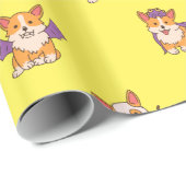 かわいいハロウィーンのコスチューム漫画コーギー ラッピングペーパー (ロールコーナー)