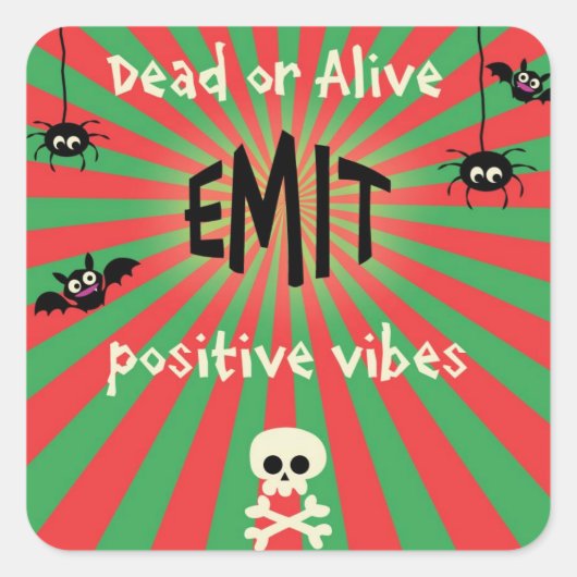 かわいいハロウィーンのスクエアステッカー スクエアシール (正面)