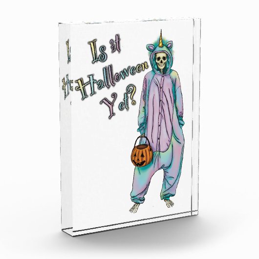 かわいいハロウィーンのスケルトン フォトブロック (左)