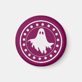かわいいハロウィーンのスプーキーゴースト オレンジと白 マグネット