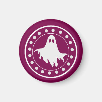 かわいいハロウィーンのスプーキーゴースト オレンジと白 マグネット