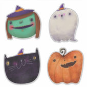 かわいいハロウィーンのデコレーションコレクシ不気味ョン シール (正面)