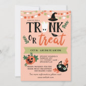 かわいいハロウィーンのトランクまたは治療の社会的距離 招待状 (正面)