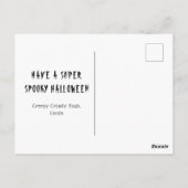 かわいいハロウィーンのドラゴンと怖いカボチャ ポストカード (裏面)