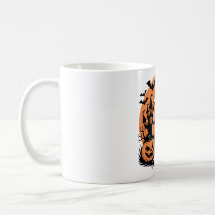 かわいいハロウィーンのドラゴンスケルトンとコーヒー コーヒーマグカップ