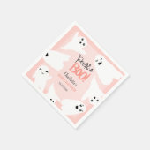 かわいいハロウィーンのブー幽霊ピンクの赤ちゃんシャワー スタンダードカクテルナプキン (角)