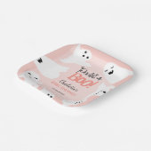 かわいいハロウィーンのブー幽霊ピンクの赤ちゃんシャワー ペーパープレート (傾斜あり)