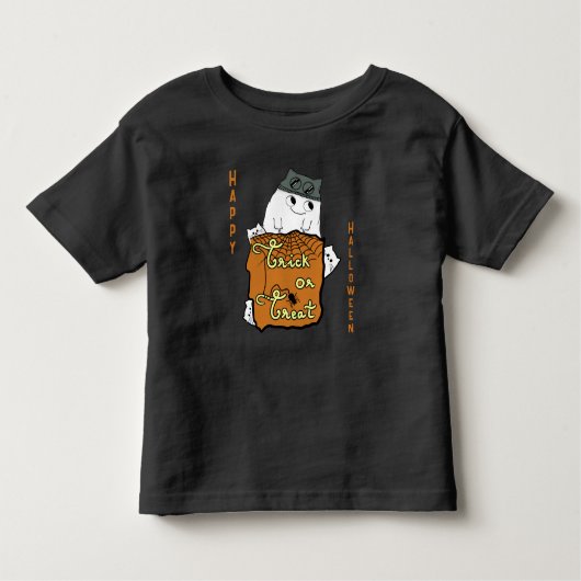かわいいハロウィーンのブー – トリックまたはトリートハロウィーン トドラーTシャツ (正面)