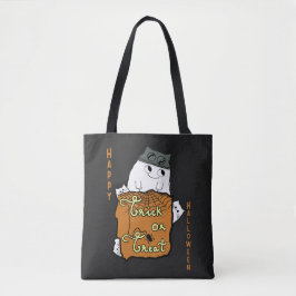 かわいいハロウィーンのブー - トリックオアトリートハロウィーン トートバッグ