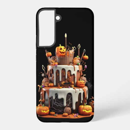 かわいいハロウィーンのレイヤーケーキ SAMSUNG GALAXYケース (裏面)