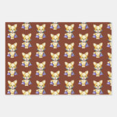 かわいいハロウィーンの仮装動物 ラッピングペーパーシート (正面)