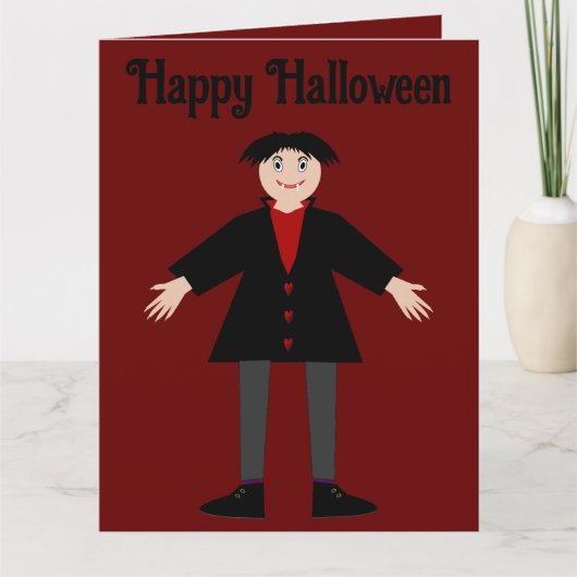 かわいいハロウィーンの吸血鬼カスタム カード (正面)