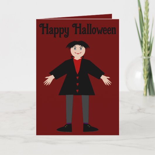 かわいいハロウィーンの吸血鬼カスタム カード (正面)
