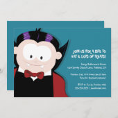 かわいいハロウィーンの吸血鬼 | 子供のパーティー招待状 招待状 (正面/裏面)