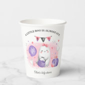 かわいいハロウィーンの女の子の赤ちゃんシャワーピンク紫 紙コップ (裏面)
