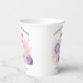 かわいいハロウィーンの女の子の赤ちゃんシャワーピンク紫 紙コップ (右)