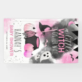 かわいいハロウィーンの女の子ピンクの赤ちゃんシャワー 横断幕 (横)