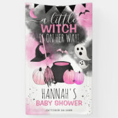 かわいいハロウィーンの女の子ピンクの赤ちゃんシャワー 横断幕 (縦)