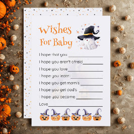 かわいいハロウィーンの小さなブーがベビーの願い 招待状