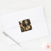 かわいいハロウィーンの少女 スクエアシール (封筒)