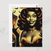 かわいいハロウィーンの少女 ポストカード (正面/裏面)