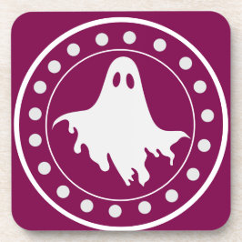 かわいいハロウィーンの幽霊 オレンジと白 コースター