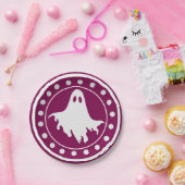 かわいいハロウィーンの幽霊 オレンジと白 ペーパープレート (パーティー)