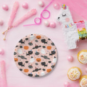 かわいいハロウィーンの幽霊、猫、こうもり、かぼちゃ ペーパープレート (パーティー)