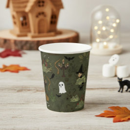 かわいいハロウィーンの森のモンスター 紙コップ