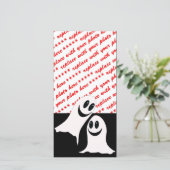 かわいいハロウィーンの漫画幽霊たち シーズンカード (スタンド正面)