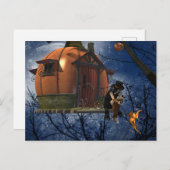 かわいいハロウィーンの生き物の出会い シーズンポストカード (正面/裏面)
