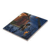 かわいいハロウィーンの生き物の出会い タイル (側面)