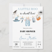 かわいいハロウィーンの男の子のための赤ちゃんシャワー 招待状 (正面)