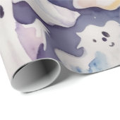 かわいいハロウィーンの美しい水色 ラッピングペーパー (ロールコーナー)