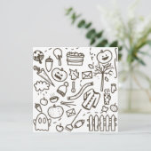 かわいいハロウィーンの落書きシームレスパターン, ハロウィーン シーズンカード (スタンド正面)