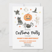 かわいいハロウィーンの衣装パーティの招待状 招待状 (正面)