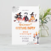 かわいいハロウィーンの衣装パーティー不気味な誕生日 招待状 (スタンド正面)