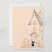 かわいいハロウィーンの衣装パーティー不気味な誕生日 招待状 (裏面)