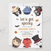 かわいいハロウィーンの衣装パーティー子 招待状 (正面)