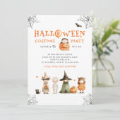 かわいいハロウィーンの衣装パーティー 招待状 (スタンド正面)