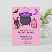 かわいいハロウィーンの衣装パーティー 招待状 (スタンド正面)