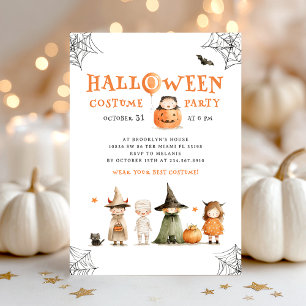かわいいハロウィーンの衣装パーティー 招待状